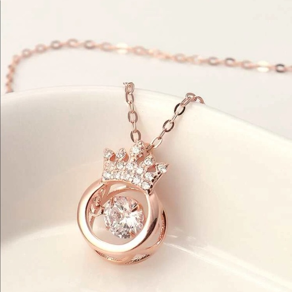 NWT•ROSE GOLD CROWN WATCH ME SHINE NECKLACE•NEW• - Picture 2 of 12
